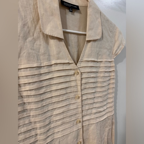 Jones New York Tan Linen Midi Dress - Picture 3 of 3